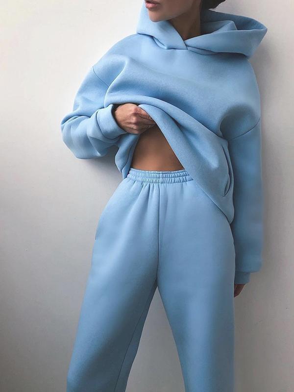 Dámský oversized teplákový set s mikinou s kapucí