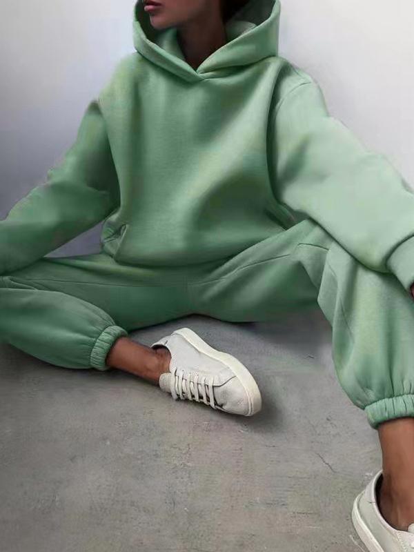 Dámský oversized teplákový set s mikinou s kapucí