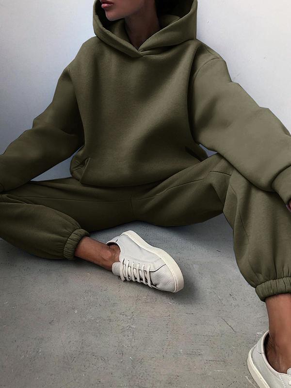 Dámský oversized teplákový set s mikinou s kapucí