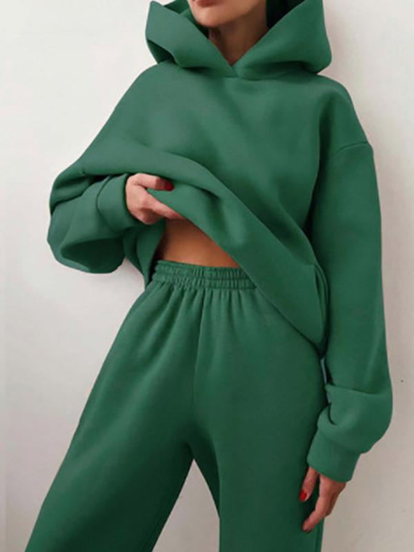 Dámský oversized teplákový set s mikinou s kapucí