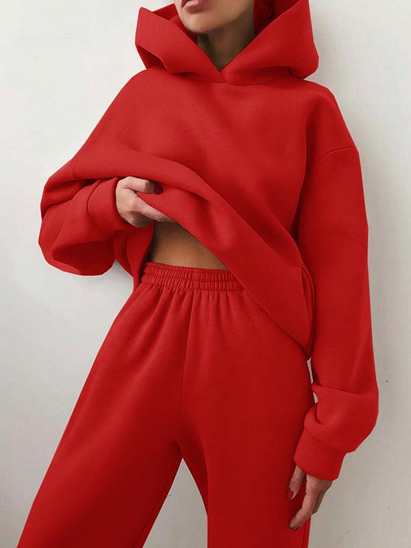 Dámský oversized teplákový set s mikinou s kapucí