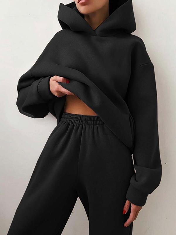 Dámský oversized teplákový set s mikinou s kapucí