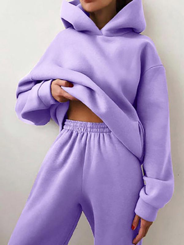 Dámský oversized teplákový set s mikinou s kapucí