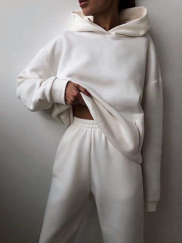 Dámský oversized teplákový set s mikinou s kapucí