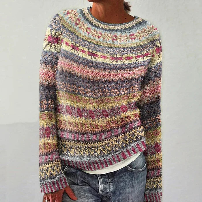 Dámský pletený svetr s vzorem Fair Isle