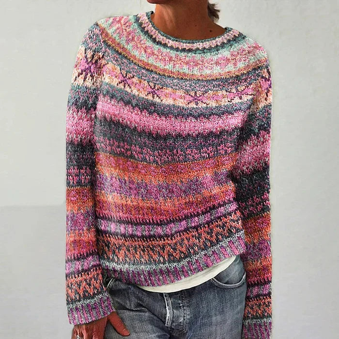 Dámský pletený svetr s vzorem Fair Isle