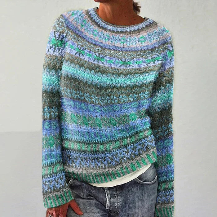 Dámský pletený svetr s vzorem Fair Isle