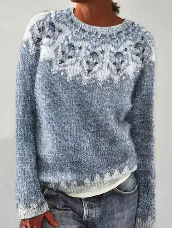 Dámský pletený svetr s vzorem Fair Isle