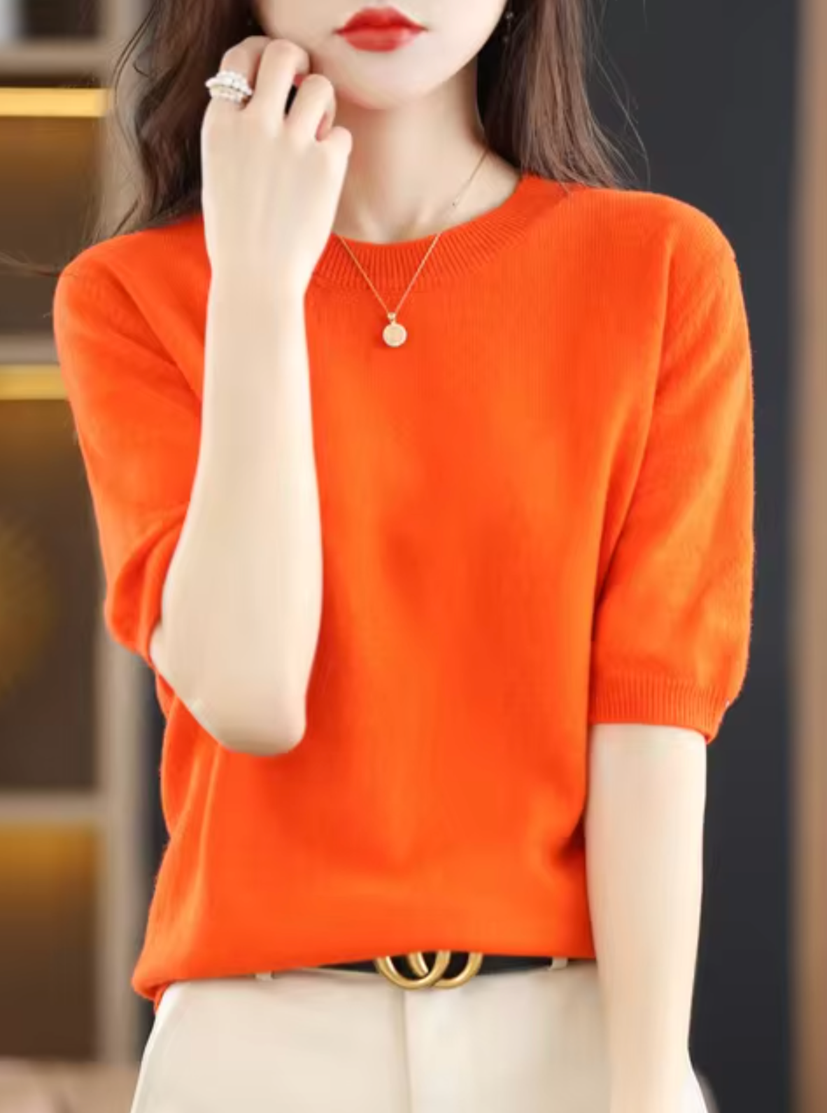 Dámský svetr s krátkým rukávem