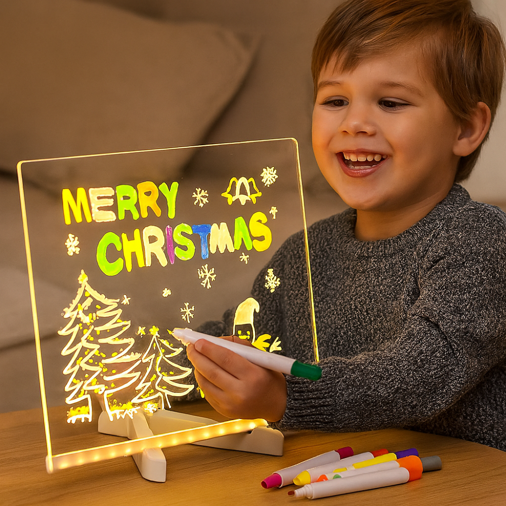 Dětská LED kreslicí tabulka pro kreativní a poučnou zábavu během svátků