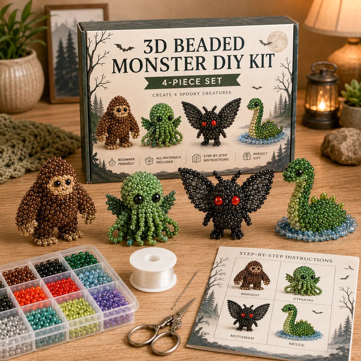 DIY sada na korálkování: 4 roztomilá 3D zvířátka