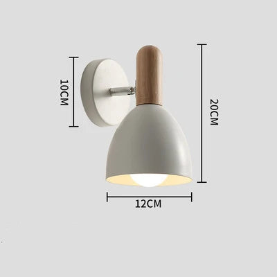 Dřevěná nástěnná lampa v severském stylu | Nastavitelné noční světlo