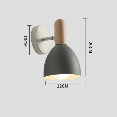 Dřevěná nástěnná lampa v severském stylu | Nastavitelné noční světlo