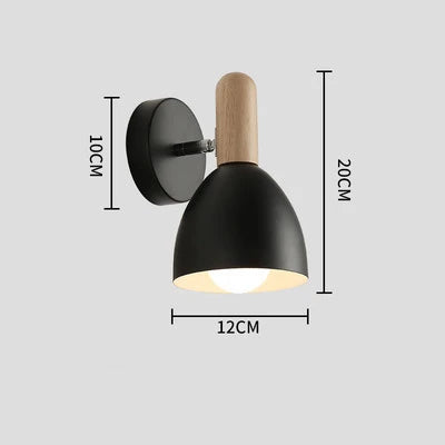 Dřevěná nástěnná lampa v severském stylu | Nastavitelné noční světlo