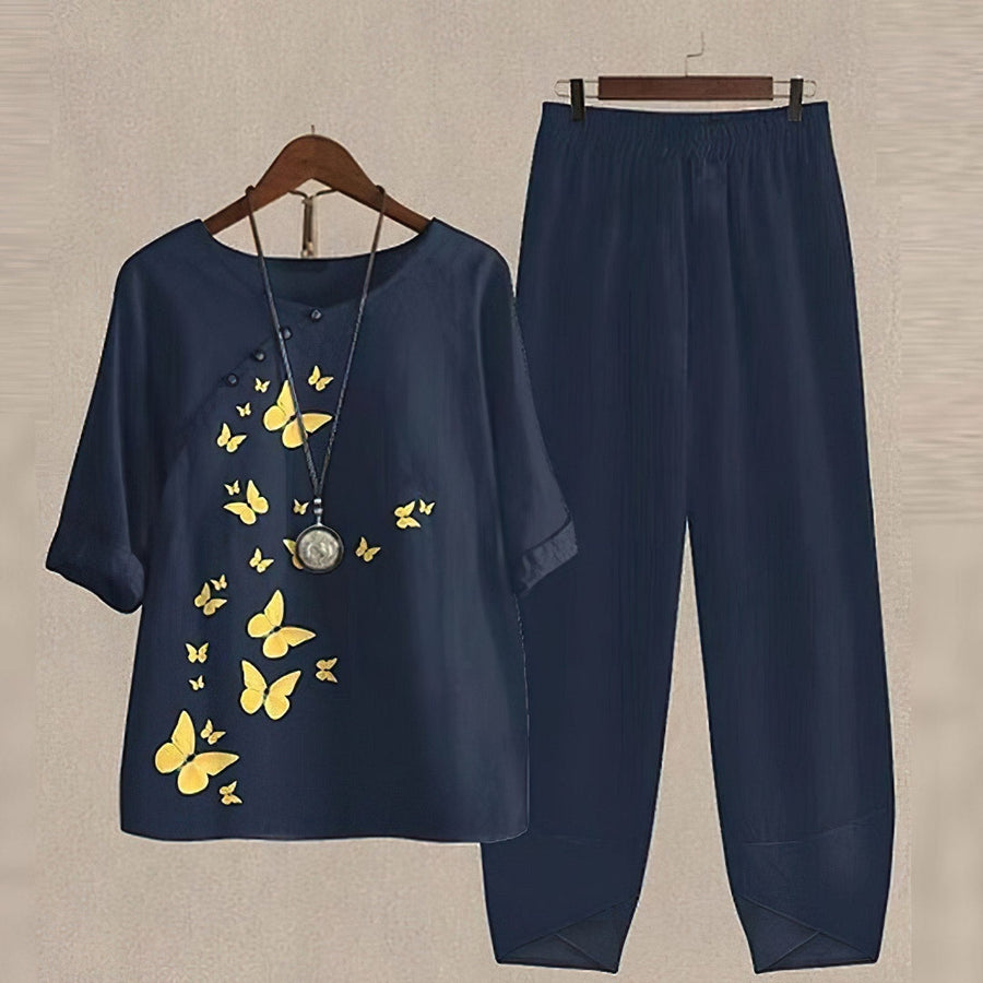 Elegantní dámský set blůzy a kalhot