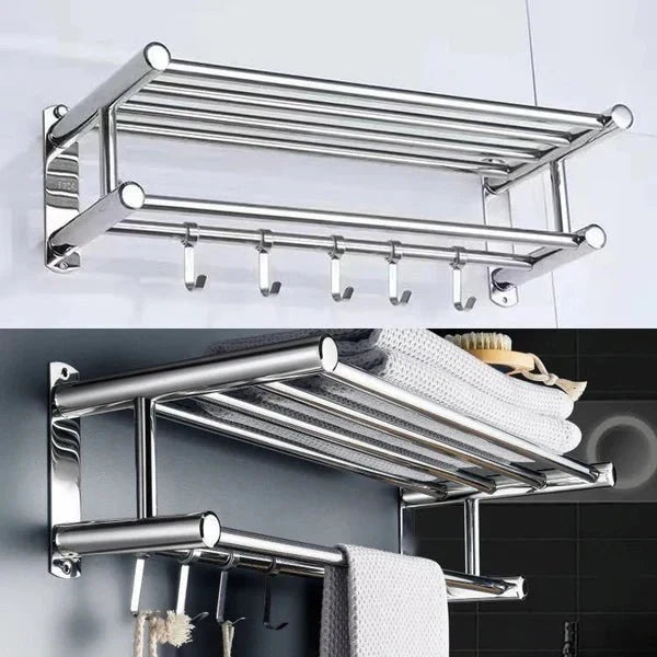 Elegantní držák na ručníky z nerezové oceli šetřící místo