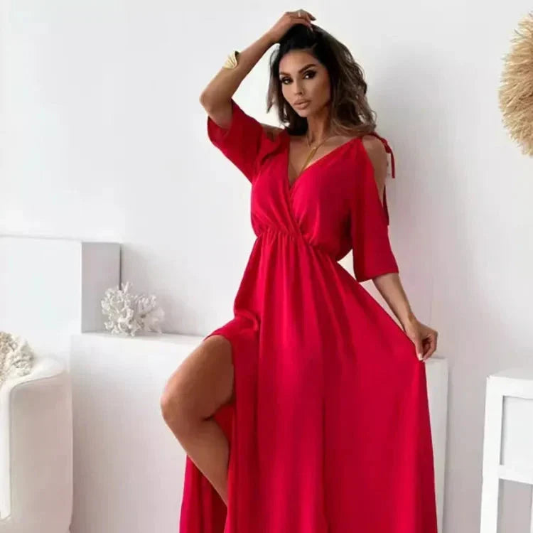 Elegantní maxi šaty s odhalenými rameny