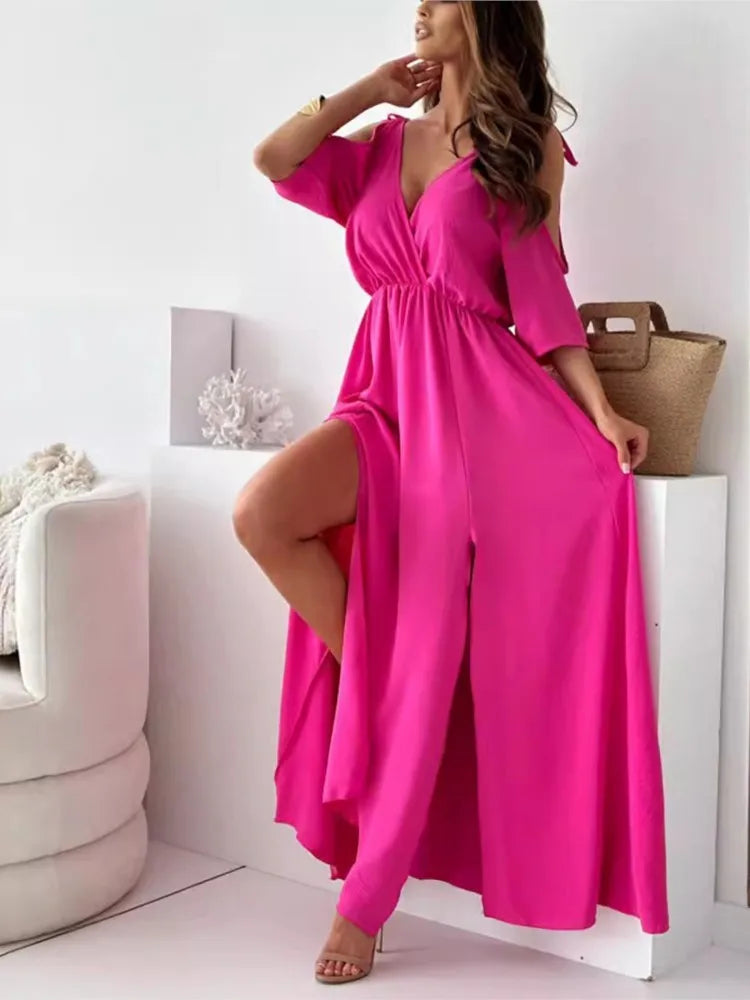Elegantní maxi šaty s odhalenými rameny