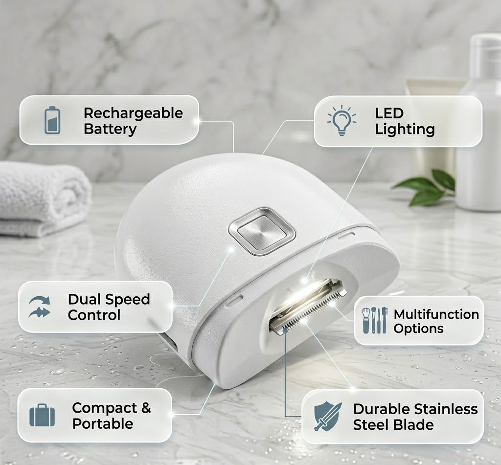 Elektrické dobíjecí kleštičky na nehty s LED osvětlením