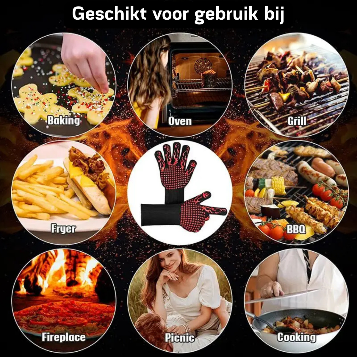 Grilovací rukavice odolné do 800 °C