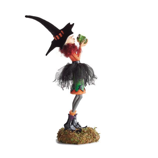 Halloweenská figurka | Ručně vyráběná dekorace čarodějnice | Pryskyřice
