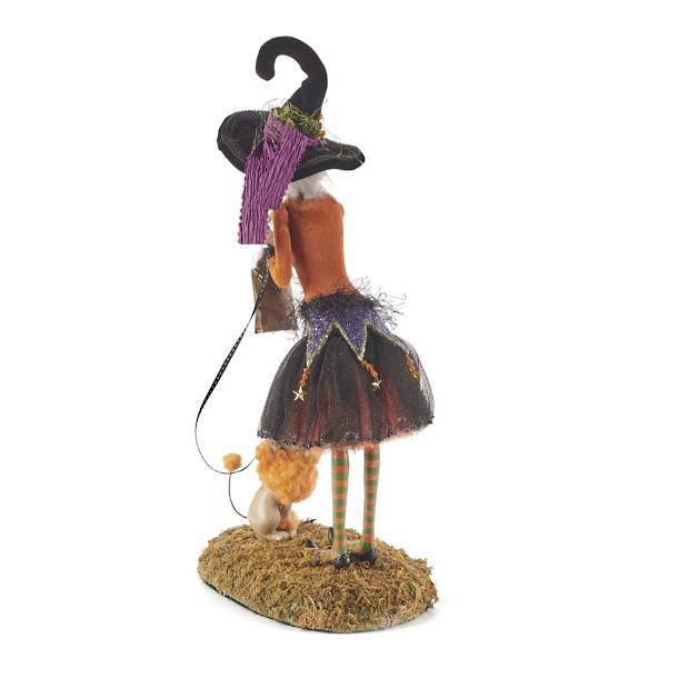 Halloweenská figurka | Ručně vyráběná dekorace čarodějnice | Pryskyřice