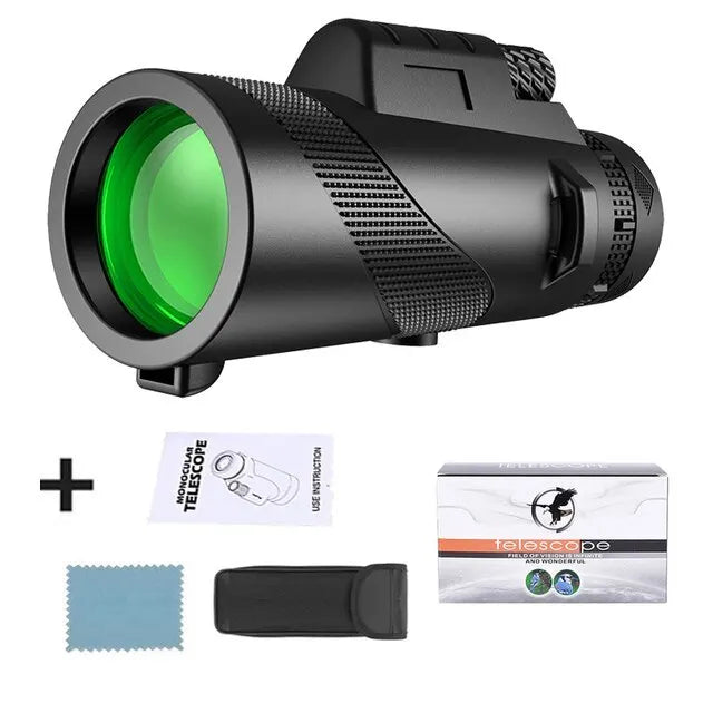 HD zoom monokulární dalekohled 80x100: Výkonný přenosný dalekohled pro lov, kempování a outdoorové objevování na cestách