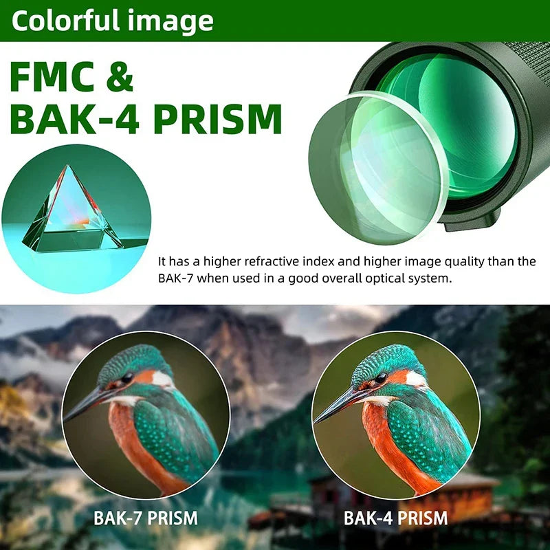 HD zoom monokulární dalekohled 80x100: Výkonný přenosný dalekohled pro lov, kempování a outdoorové objevování na cestách