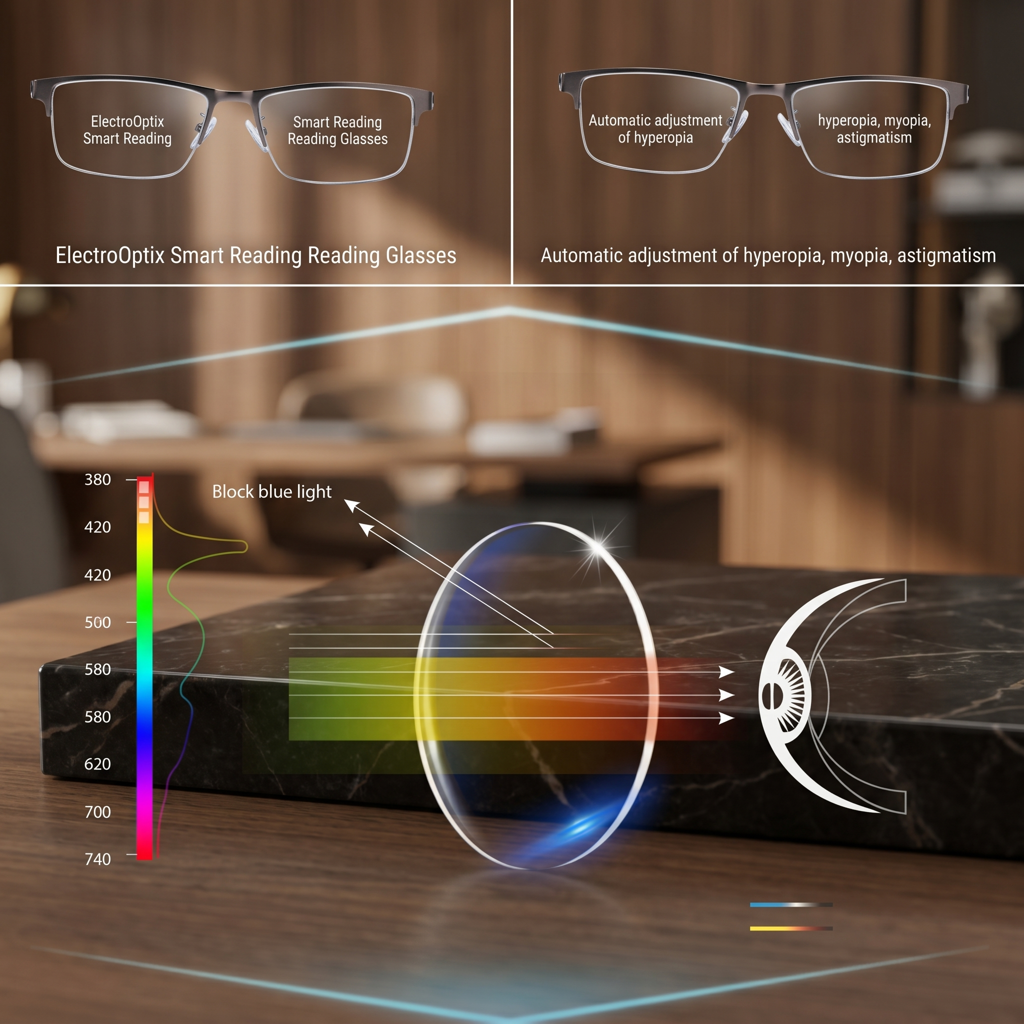Inteligentní progresivní brýle | Multifokální progresivní čočky s fotochromatickou funkcí | Lepší vidění na všechny vzdálenosti