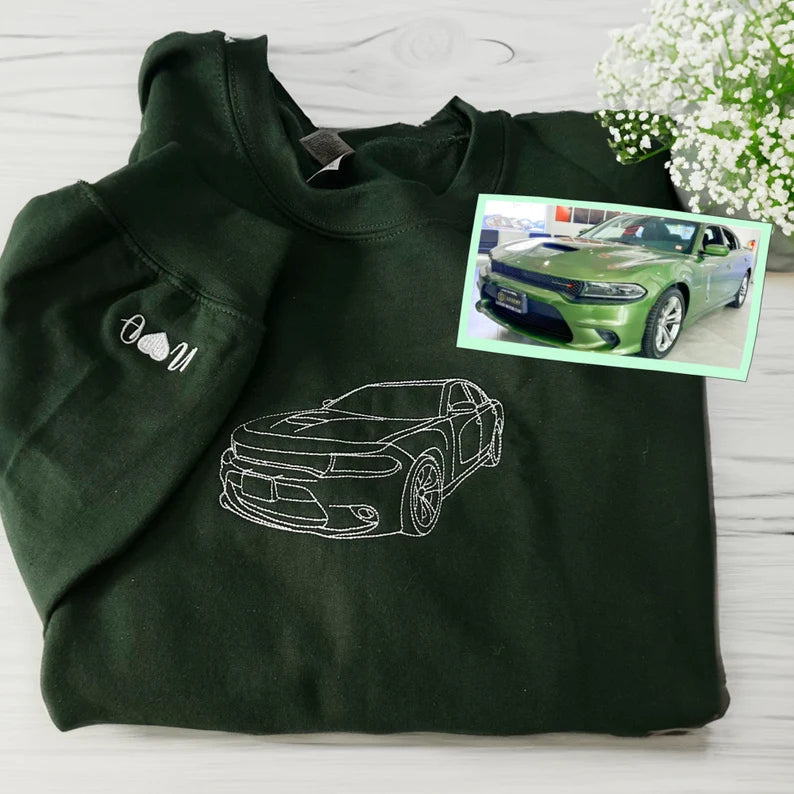 Jeho oblíbené auto, stylově vyšité