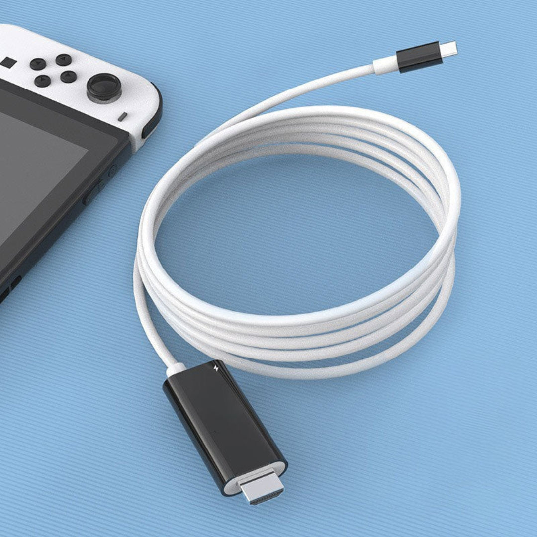 Kabel USB-C na HDMI - 2 m s rychlonabíjením PD pro Switch, tablet, telefon a notebook