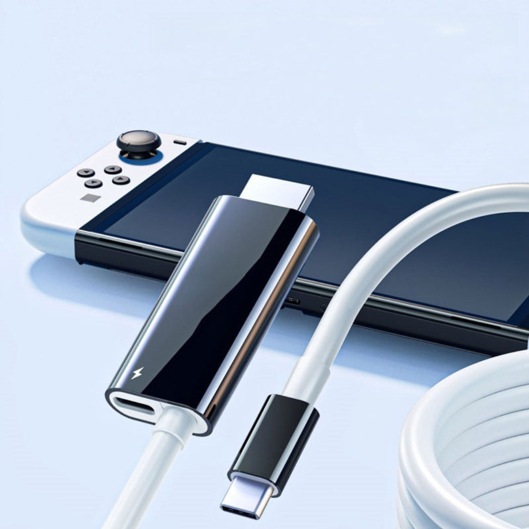 Kabel USB-C na HDMI - 2 m s rychlonabíjením PD pro Switch, tablet, telefon a notebook