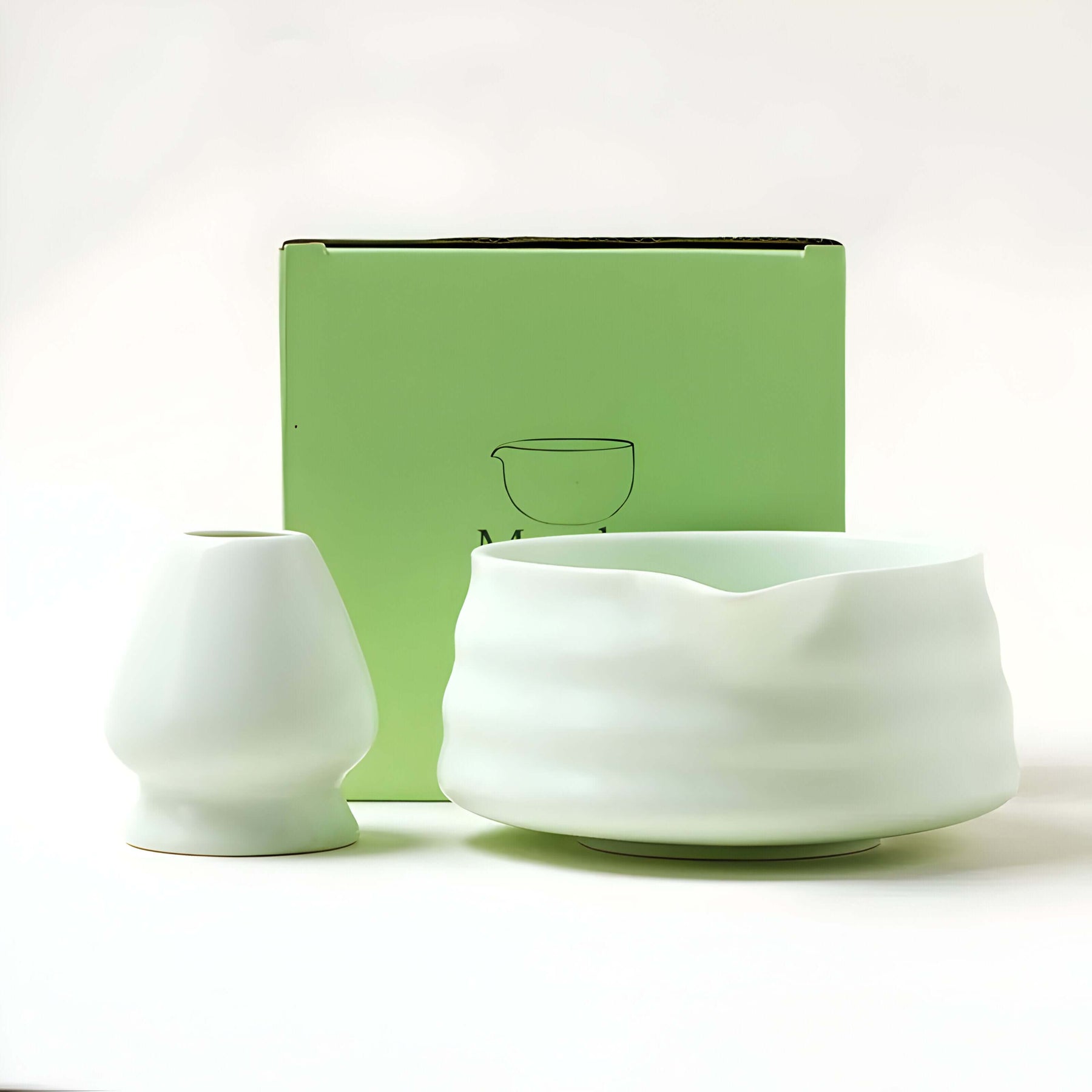 Keramická sada na matcha – Tradiční sada na přípravu matcha s miskou, ideální pro relaxaci doma