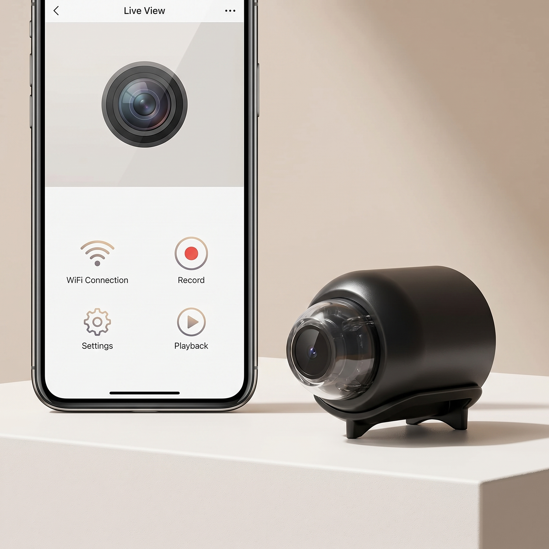 Kompaktní Wi-Fi IP kamera | 1080p HD | Vnitřní bezpečnostní kamera s nočním viděním