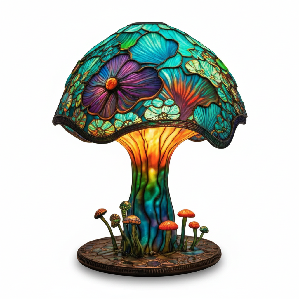 Kouzelná barevná skleněná lampa pro pohodovou atmosféru