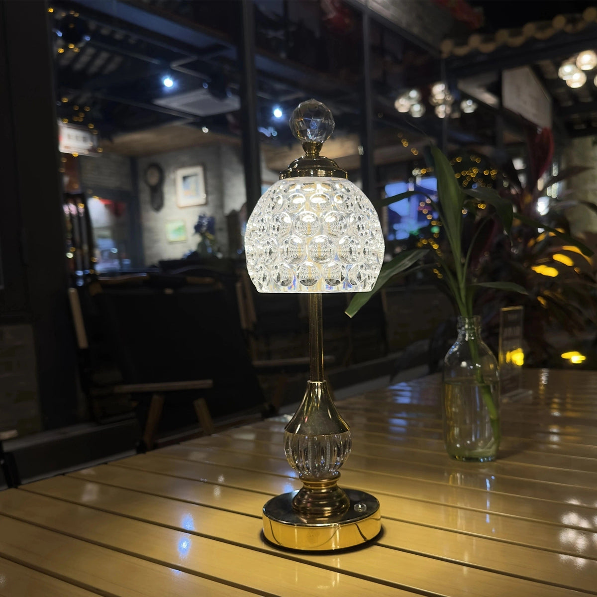 Křišťálová stolní lampa s dotykovým ovládáním | Dobíjecí LED světlo na noční stolek