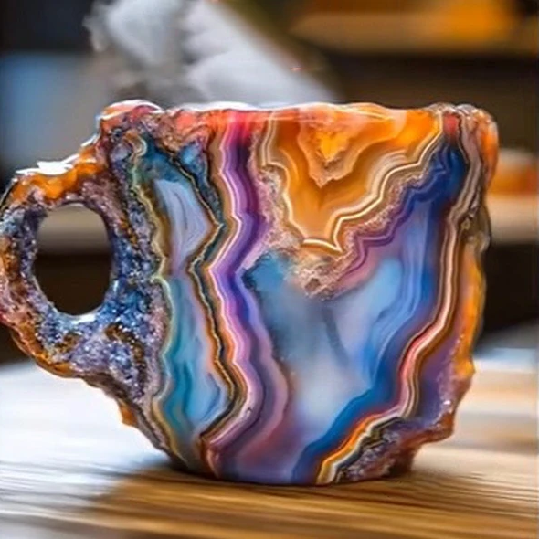 Křišťálový hrnek na kávu a nápoje 300 ml z křemene v elegantním designu