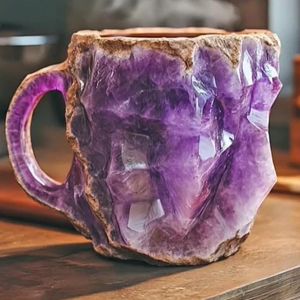 Křišťálový hrnek na kávu a nápoje 300 ml z křemene v elegantním designu