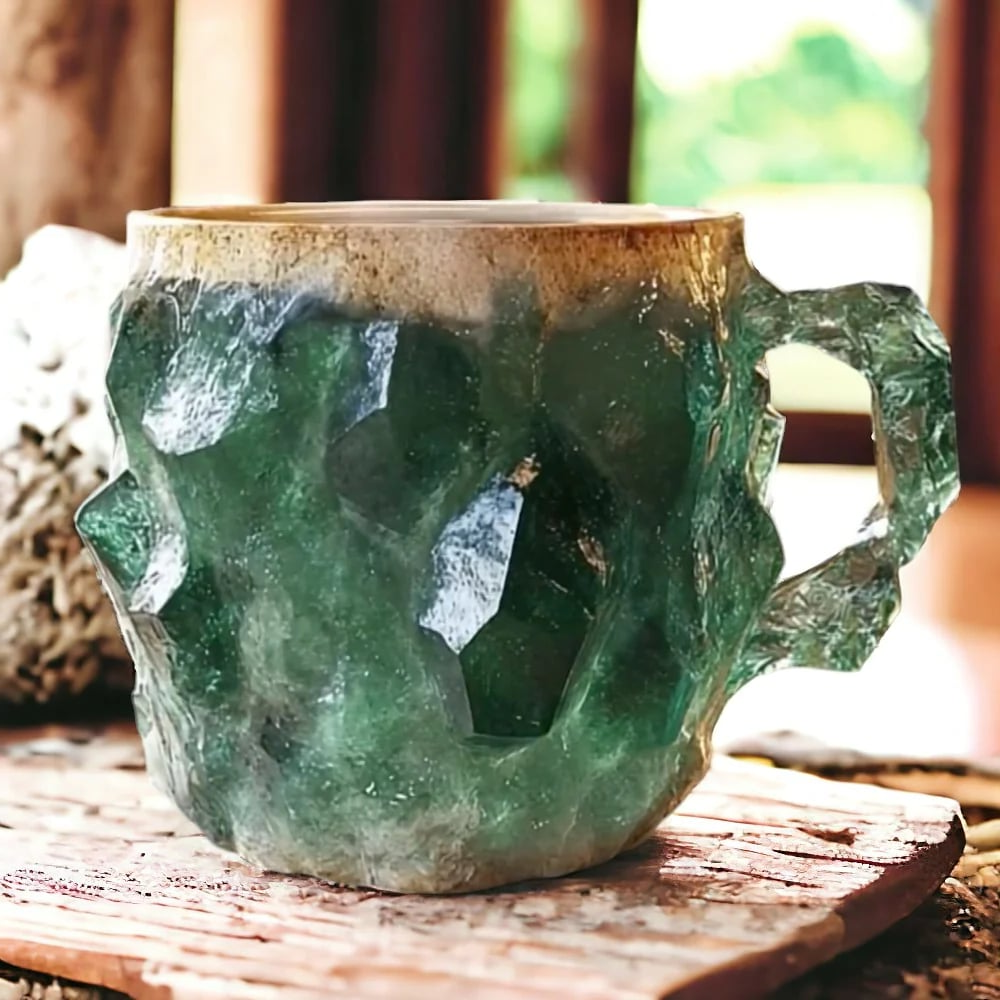 Křišťálový hrnek na kávu a nápoje 300 ml z křemene v elegantním designu