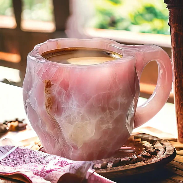 Křišťálový hrnek na kávu a nápoje 300 ml z křemene v elegantním designu