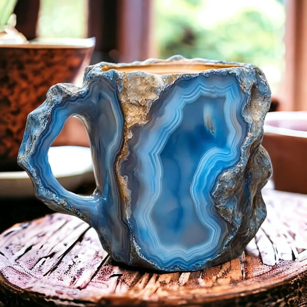 Křišťálový hrnek na kávu a nápoje 300 ml z křemene v elegantním designu