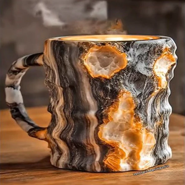 Křišťálový hrnek na kávu a nápoje 300 ml z křemene v elegantním designu