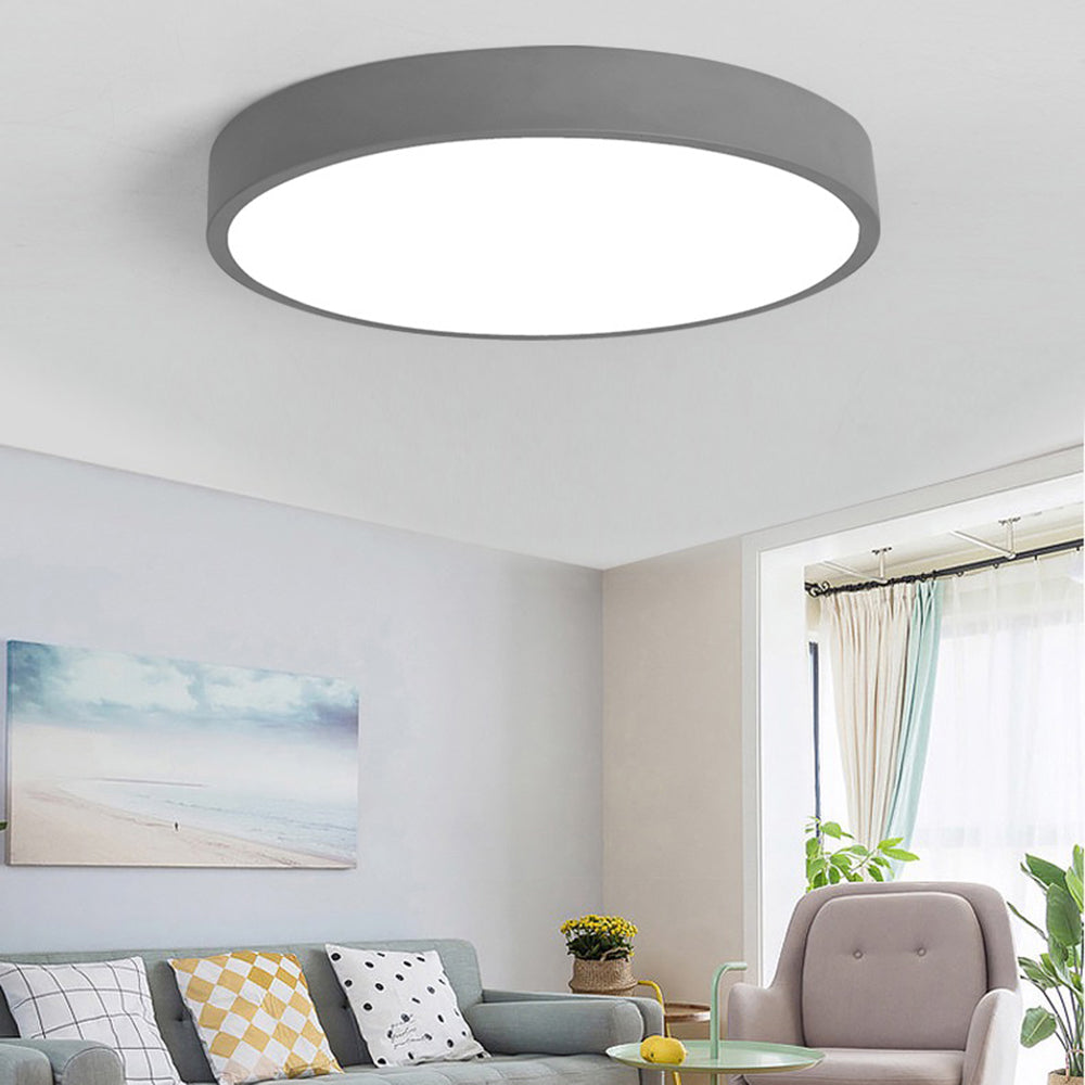 Kulaté ultra tenké stropní LED svítidlo pro moderní interiérové osvětlení