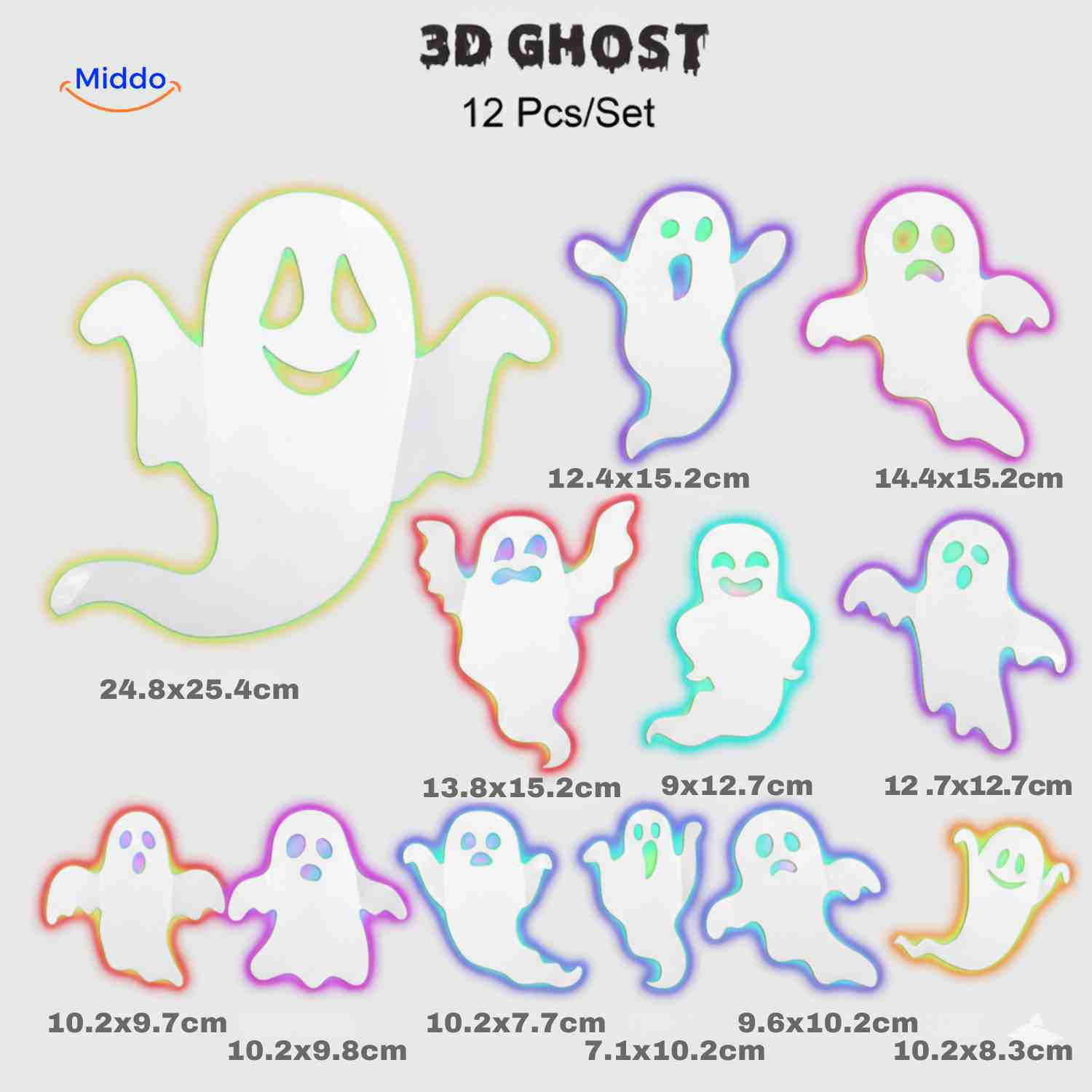 Lampa | 3D halloweenská dekorace, LED světlo a samolepky na zeď