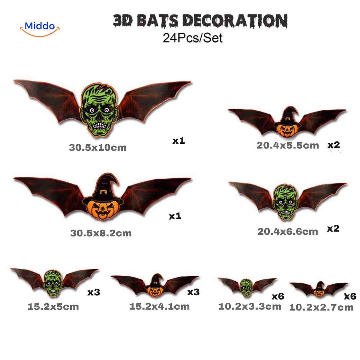 Lampa | 3D halloweenská dekorace, LED světlo a samolepky na zeď