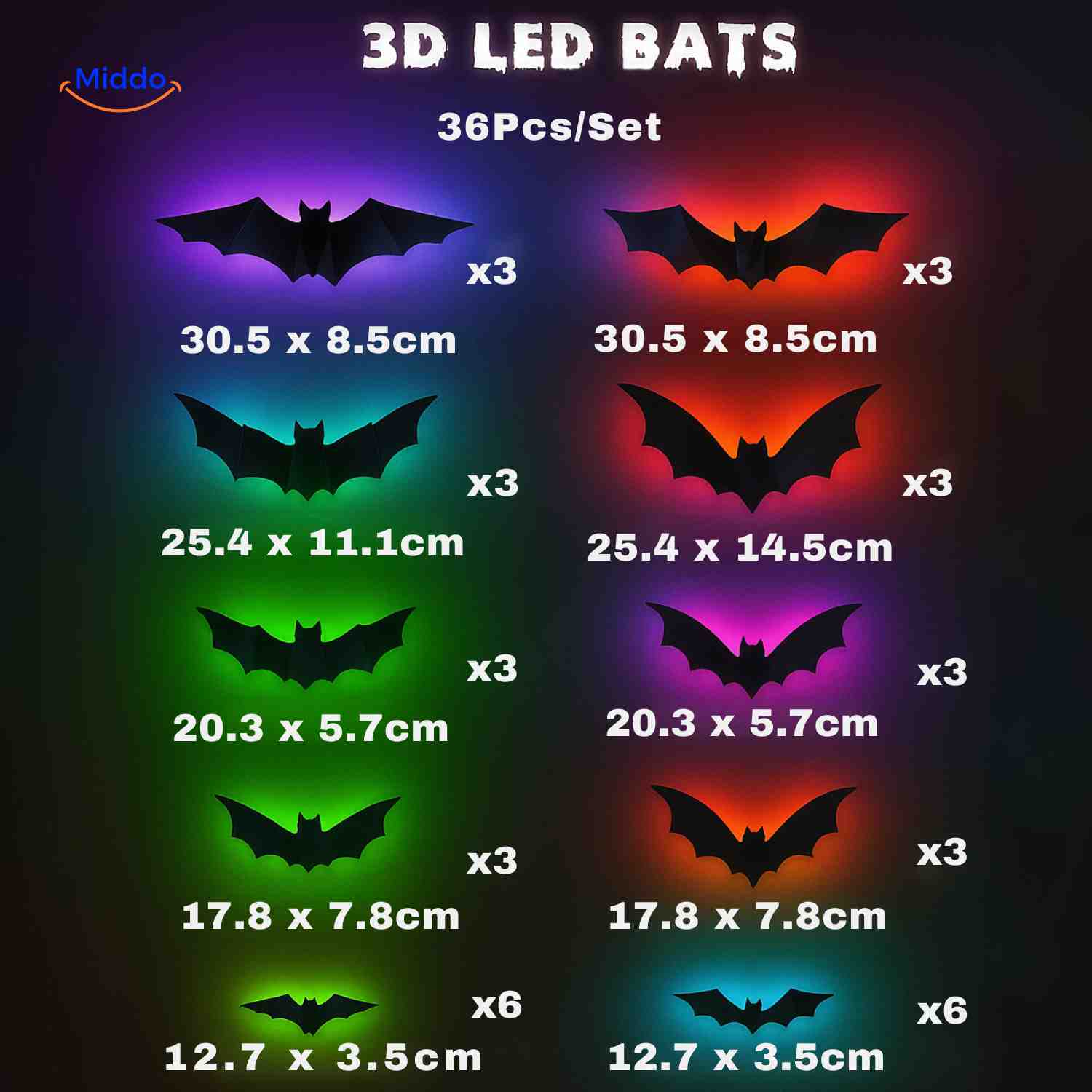 Lampa | 3D halloweenská dekorace, LED světlo a samolepky na zeď