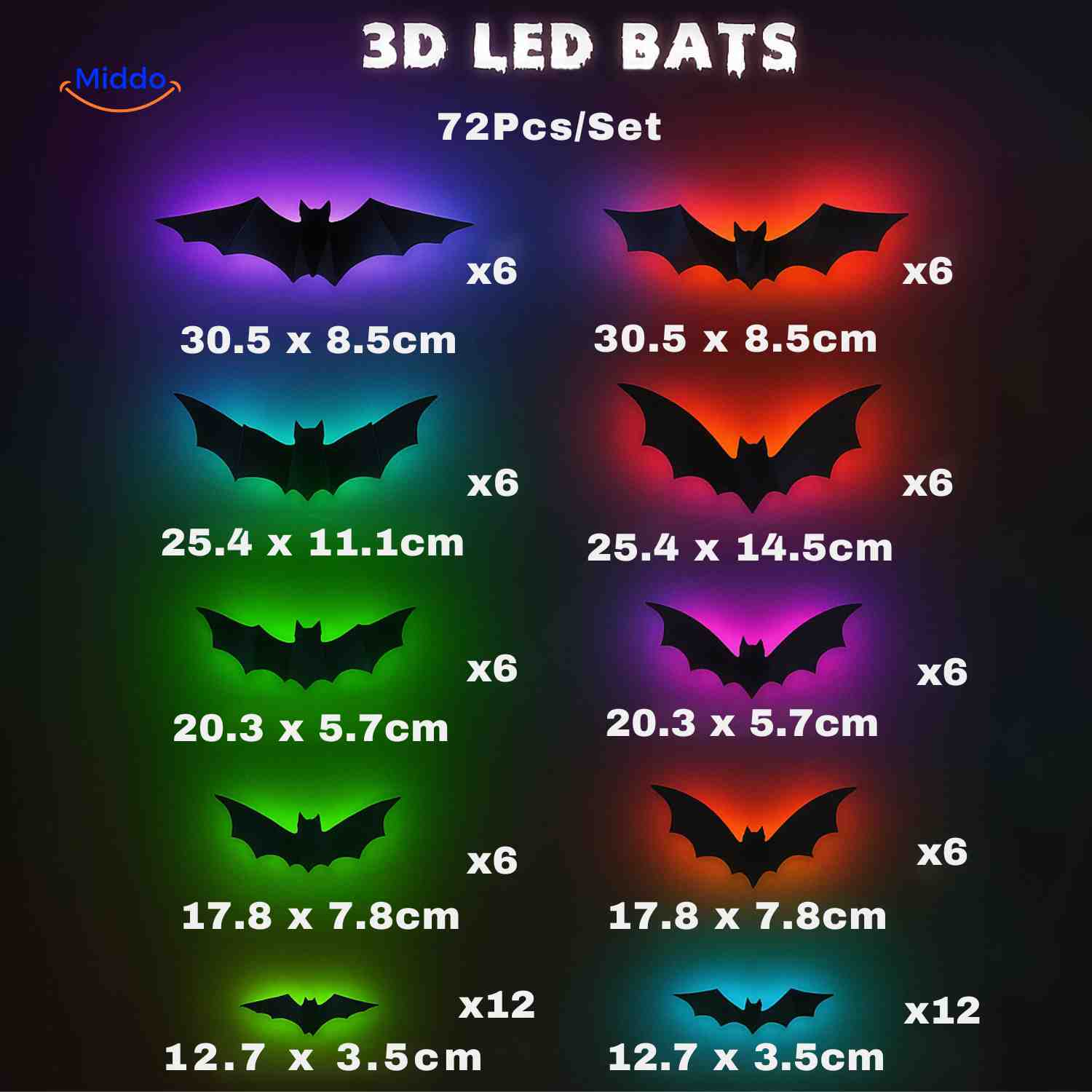 Lampa | 3D halloweenská dekorace, LED světlo a samolepky na zeď