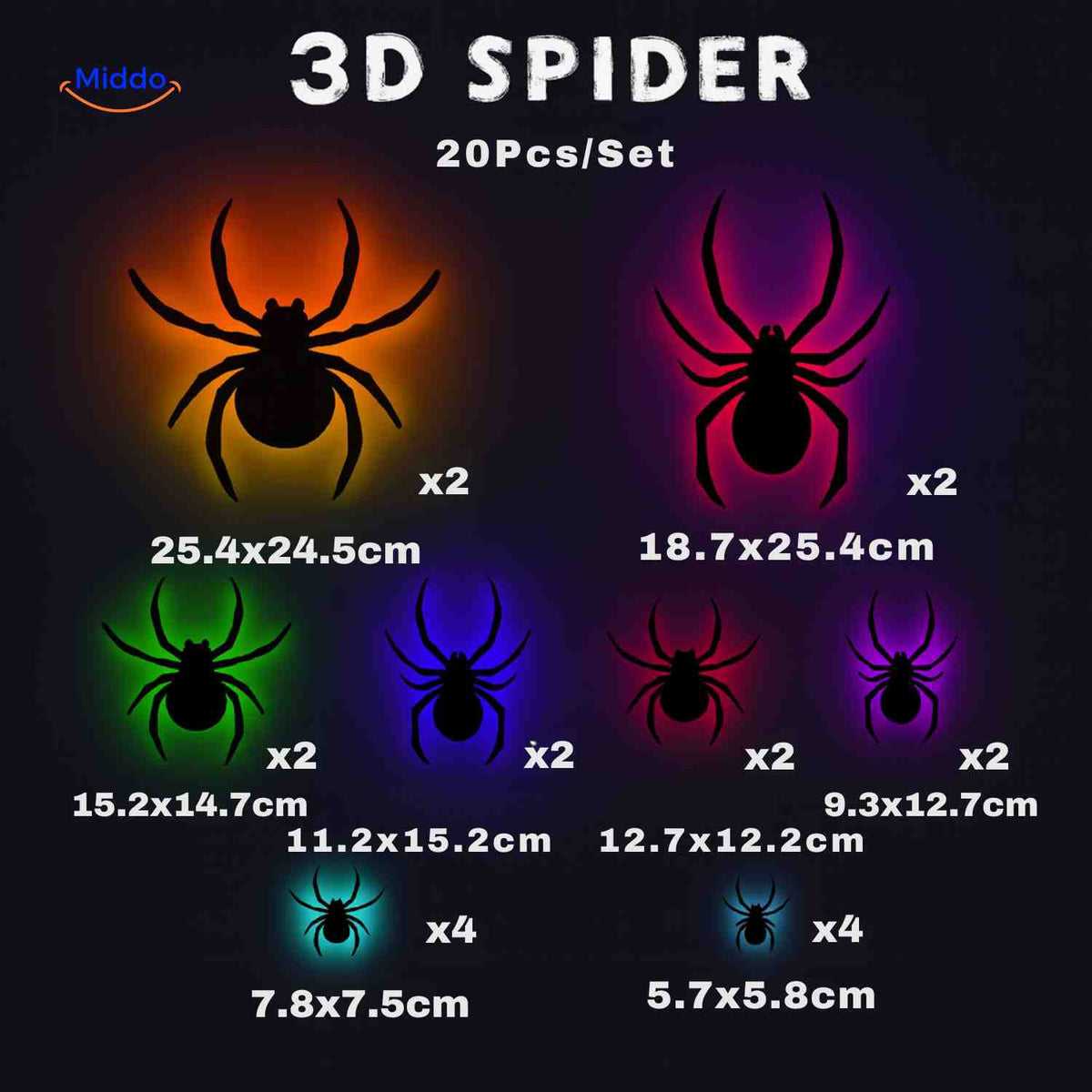 Lampa | 3D halloweenská dekorace, LED světlo a samolepky na zeď