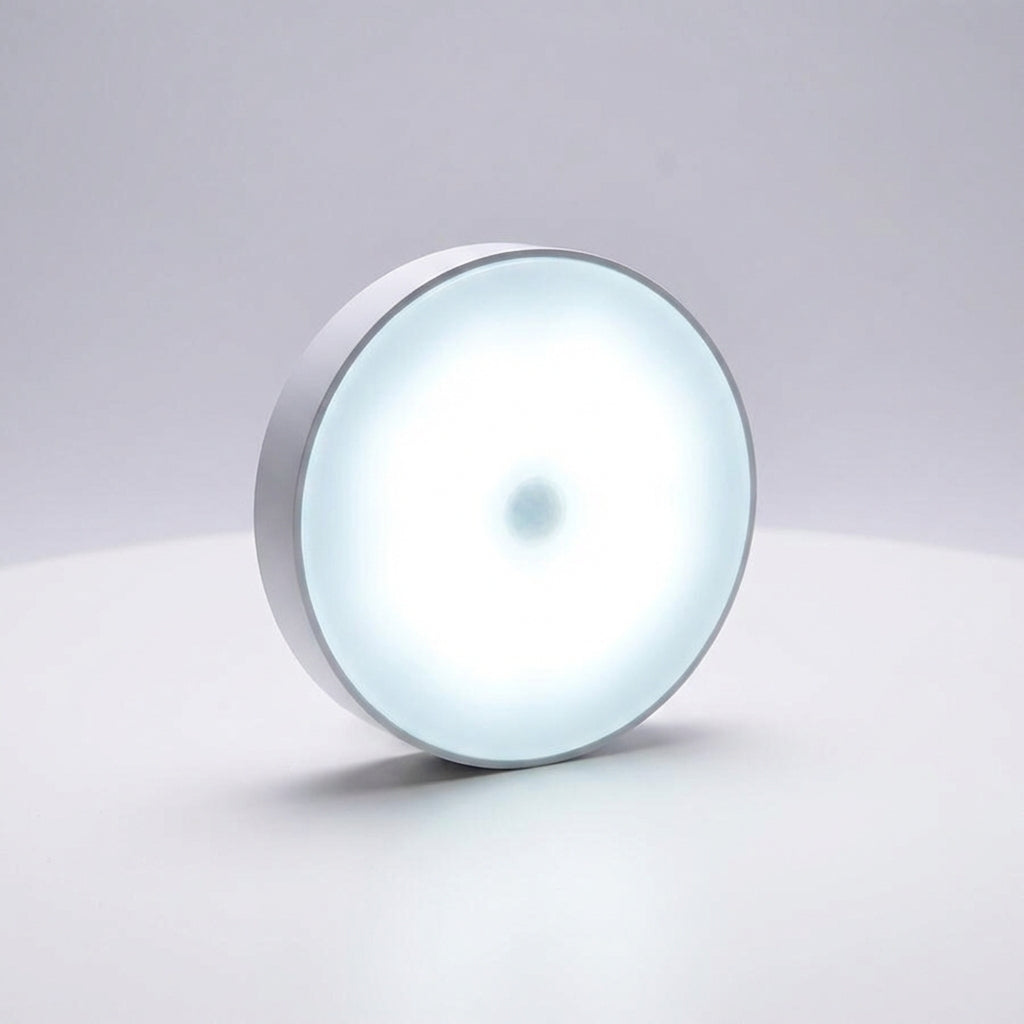 LED lampa s pohybovým senzorem a nastavitelným jasem – kulatá, bílá, ABS, bezdrátová montáž