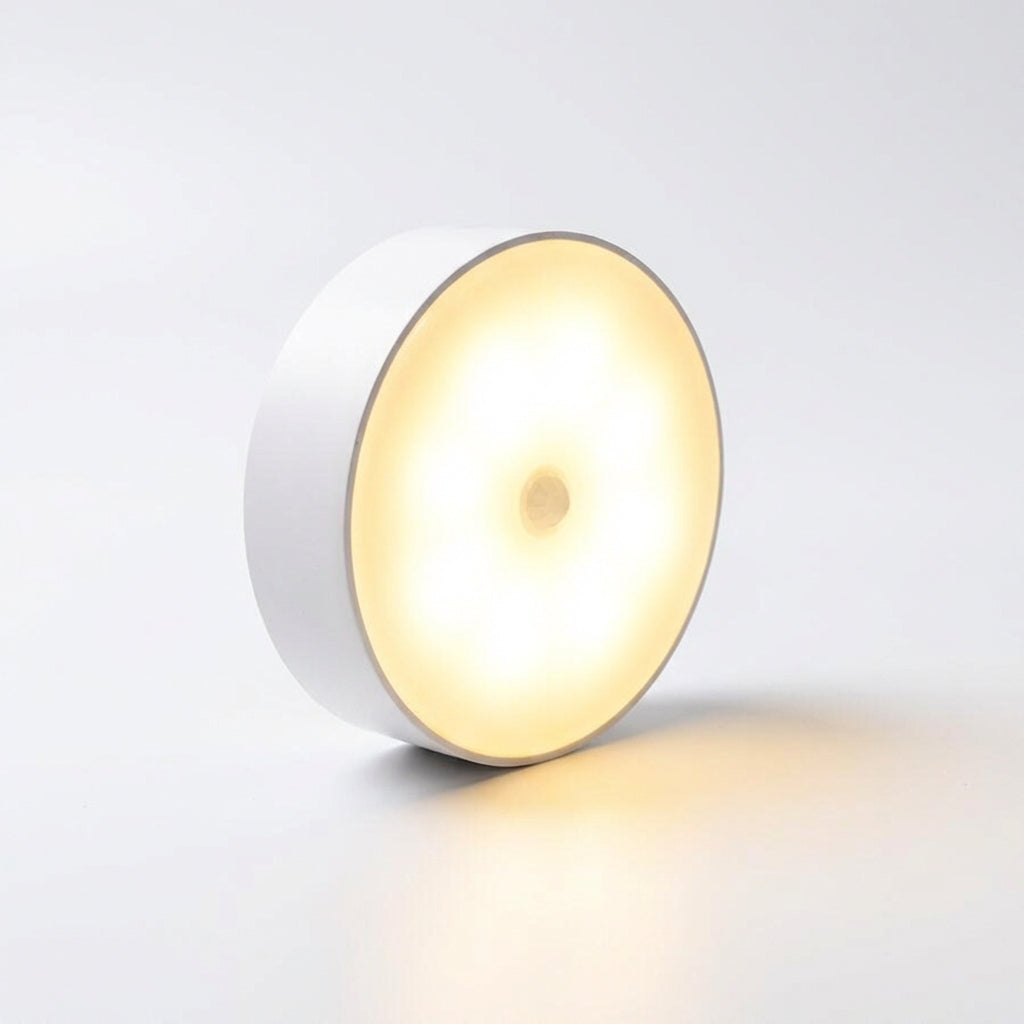 LED lampa s pohybovým senzorem a nastavitelným jasem – kulatá, bílá, ABS, bezdrátová montáž